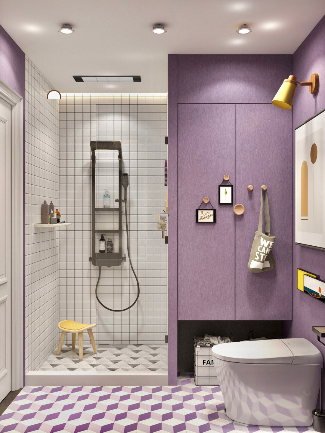 purple bathroom