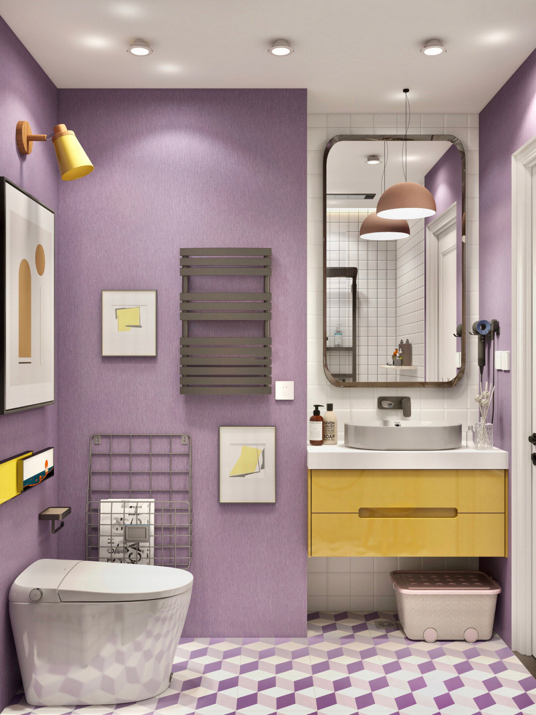 Purple bathroom 2024