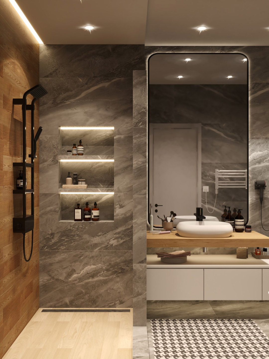 modern marble bathroom