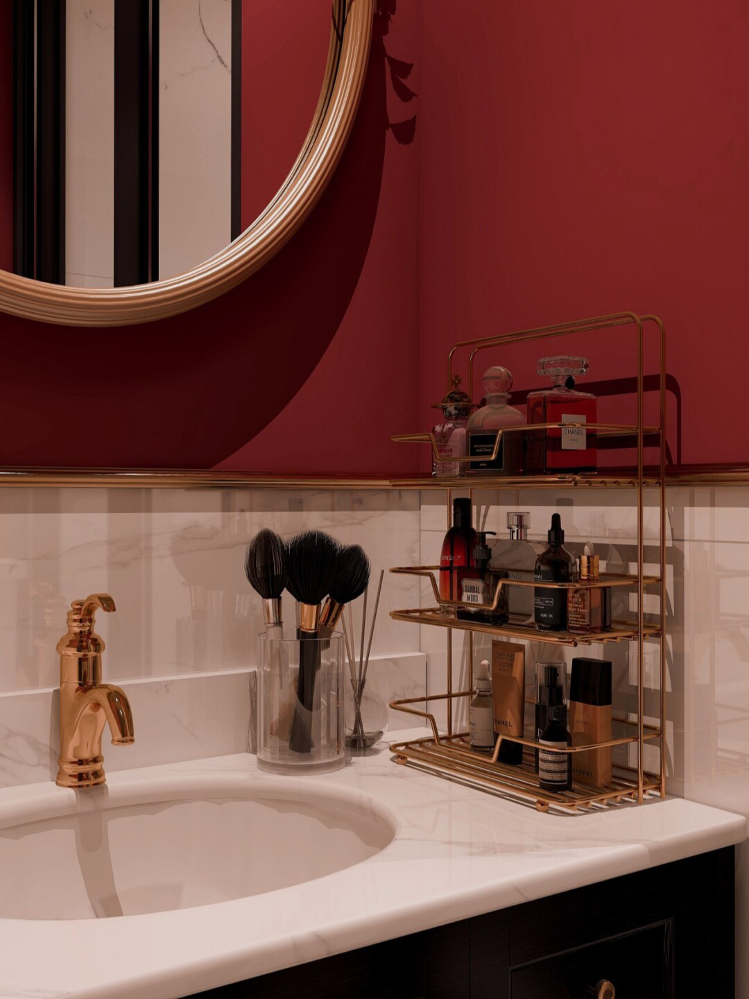 Bold Red Bathroom Design Idea