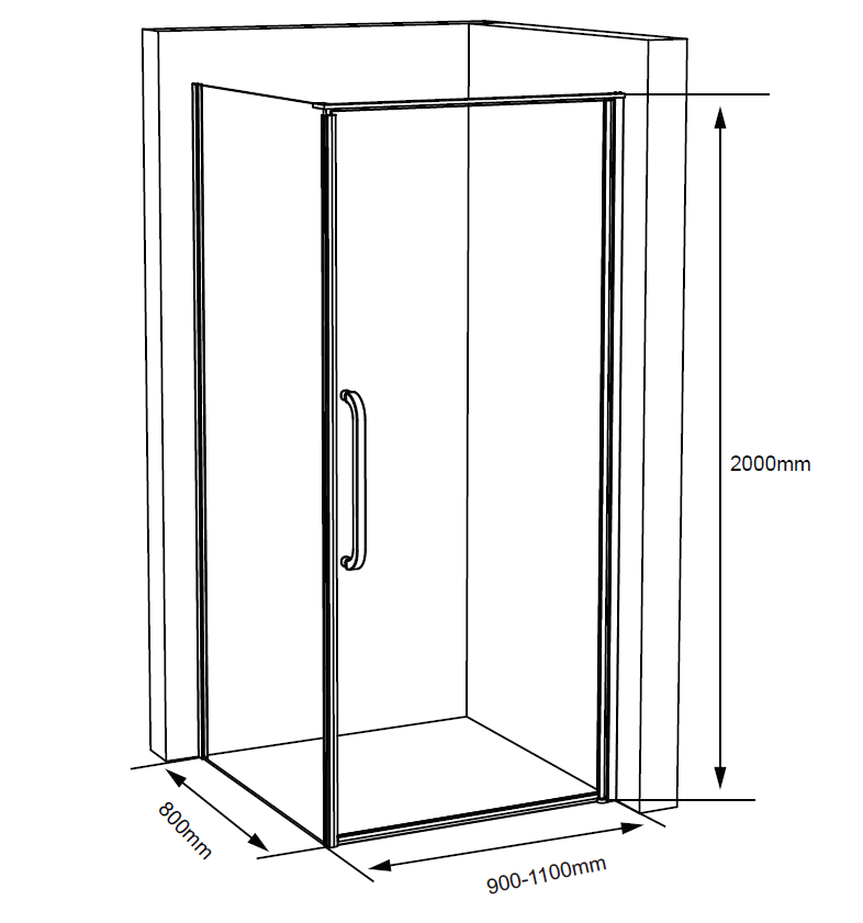 square shower enclosure specifications GWB14-11L