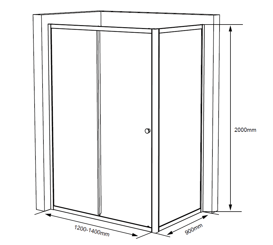 rectangle shower enclosure size GWC06-21L