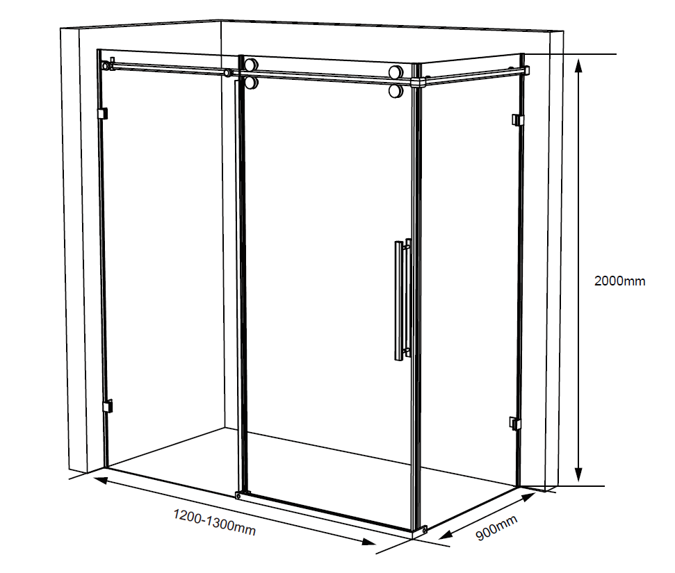 rectangle shower enclosure sizes GWC04-21L