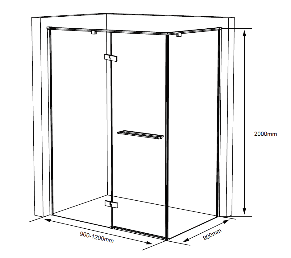 hinged shower enclosure specifications GWB11-21L