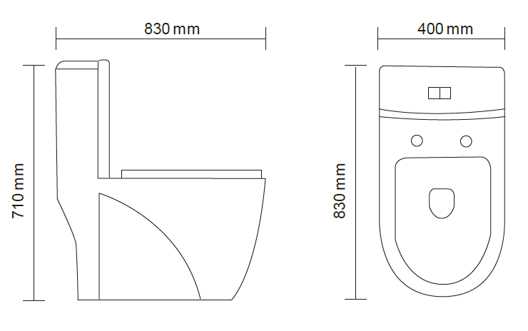 one piece toilet specifications t061