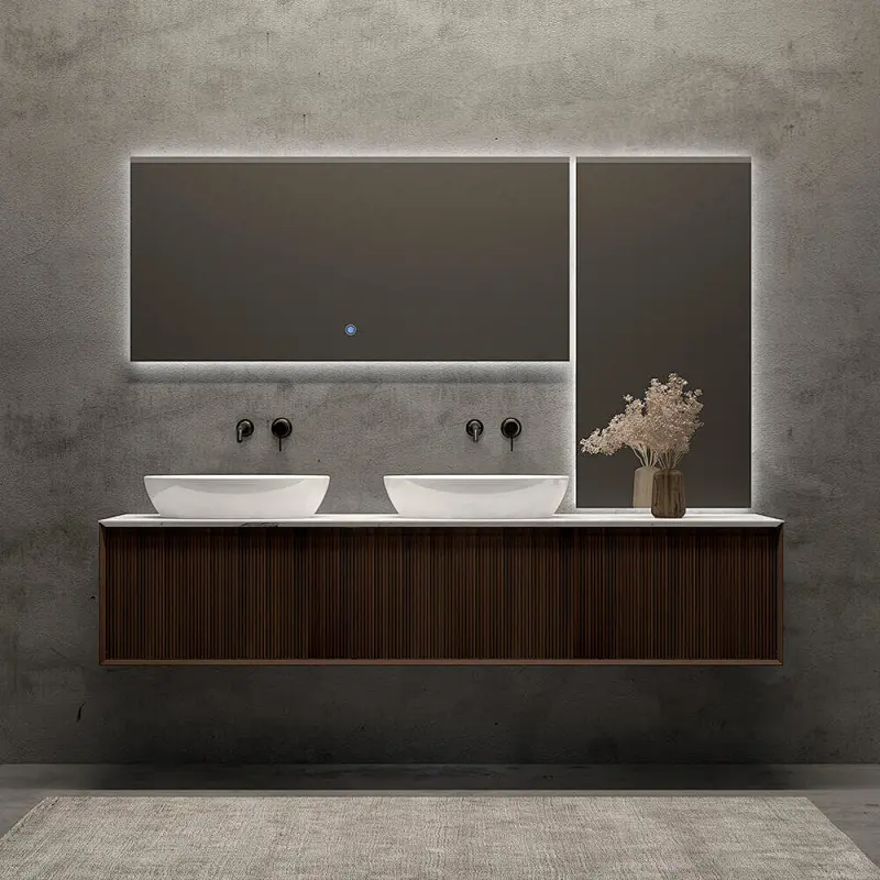solid wood double vanity bathroom