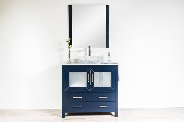 36 In Navy Blue Bathroom Vanity