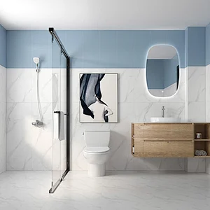 Refreshing Blue and White Bathroom Design Idea