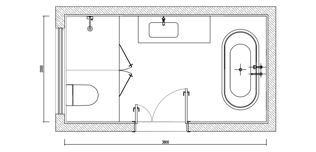 white bathroom layout