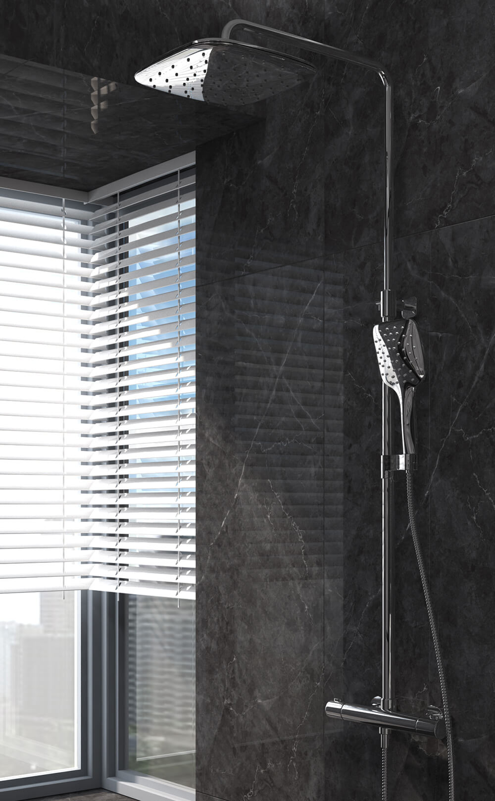 chrome shower system