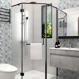 Идея дизайна маленькой современной квадратной ванной комнаты