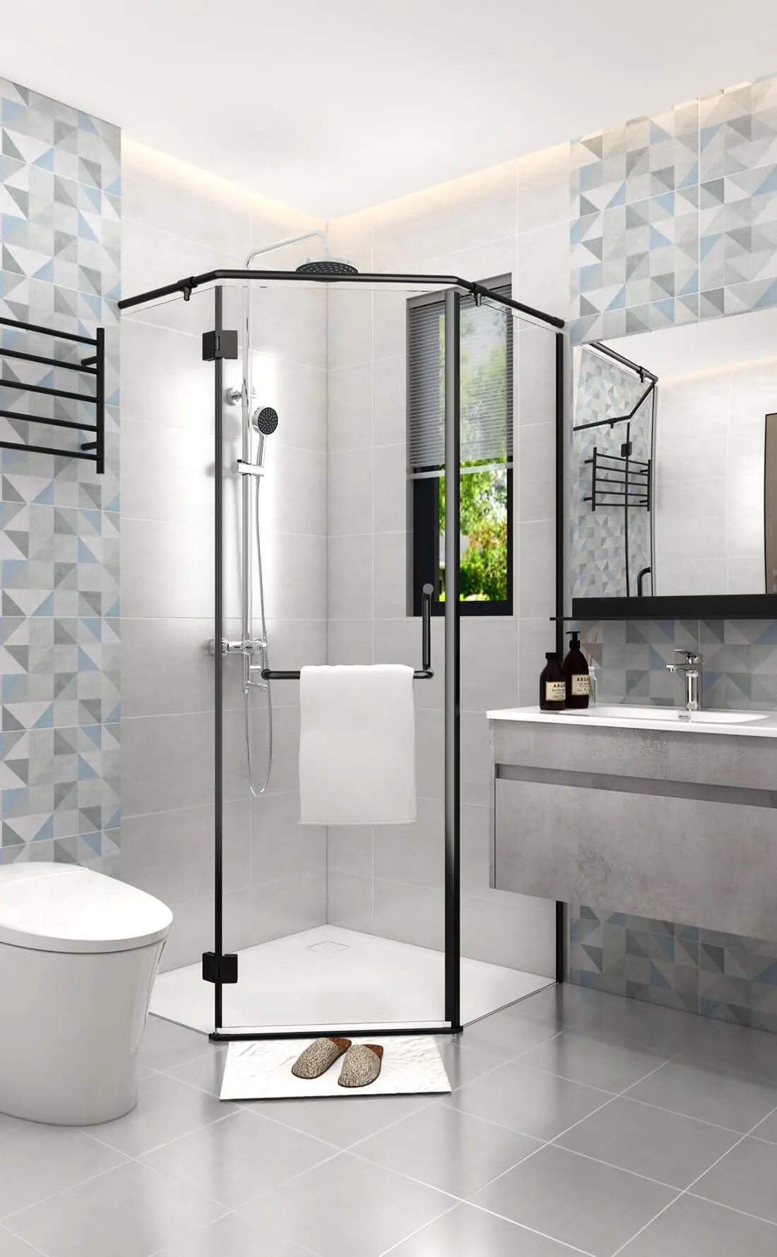Kleine moderne quadratische Badezimmer-Design-Idee