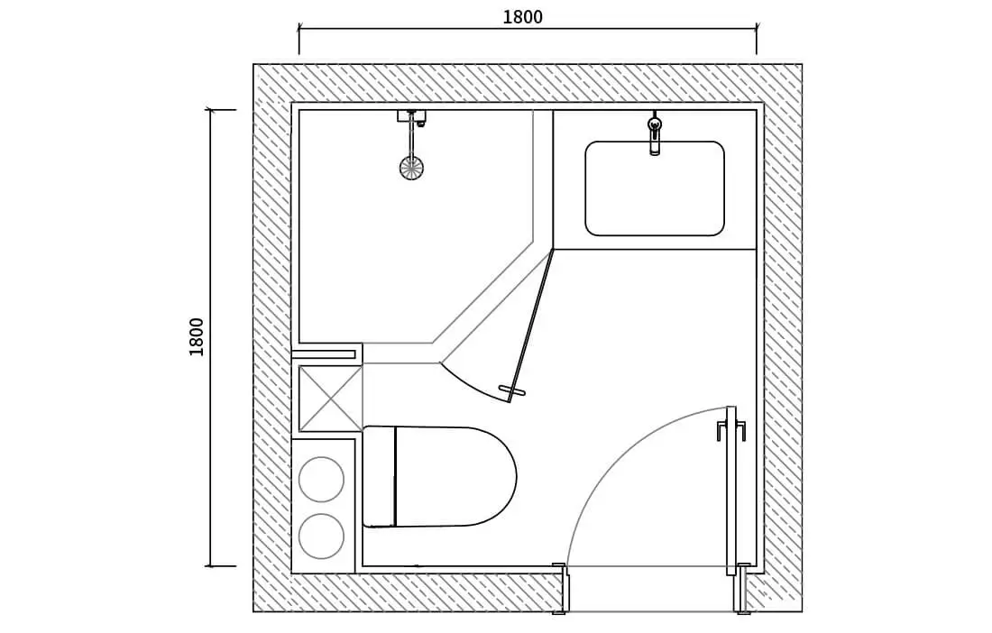 small square bathroom layout