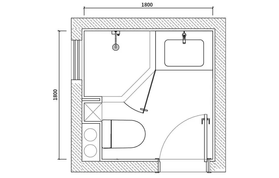 bay window bathroom layout