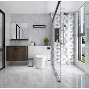 White and Light Gray Bathroom Idea