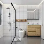 Эстетическая идея маленькой современной ванной комнаты