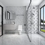 gray mosaic tiles bathroom