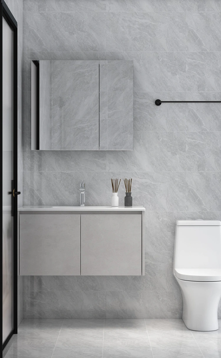gray bathroom vanity front