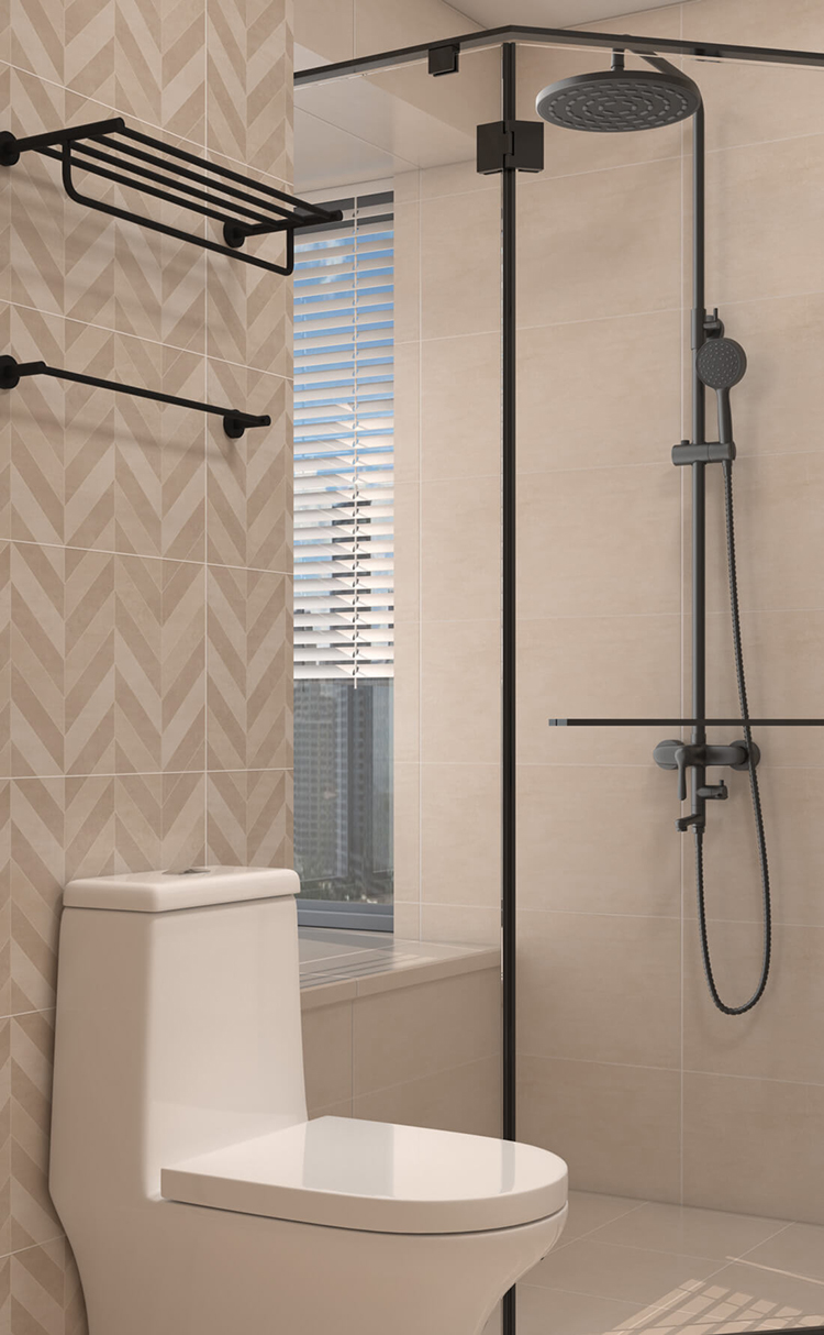black shower system
