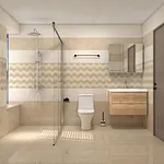 modern beige bathroom idea 2022