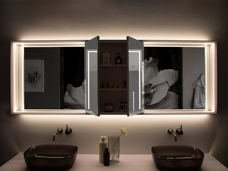 backlit led mirror cabinet