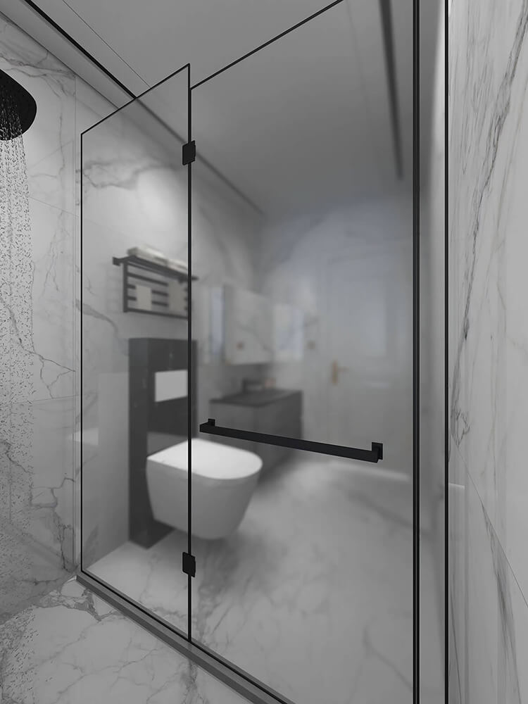 white and gray bathroom