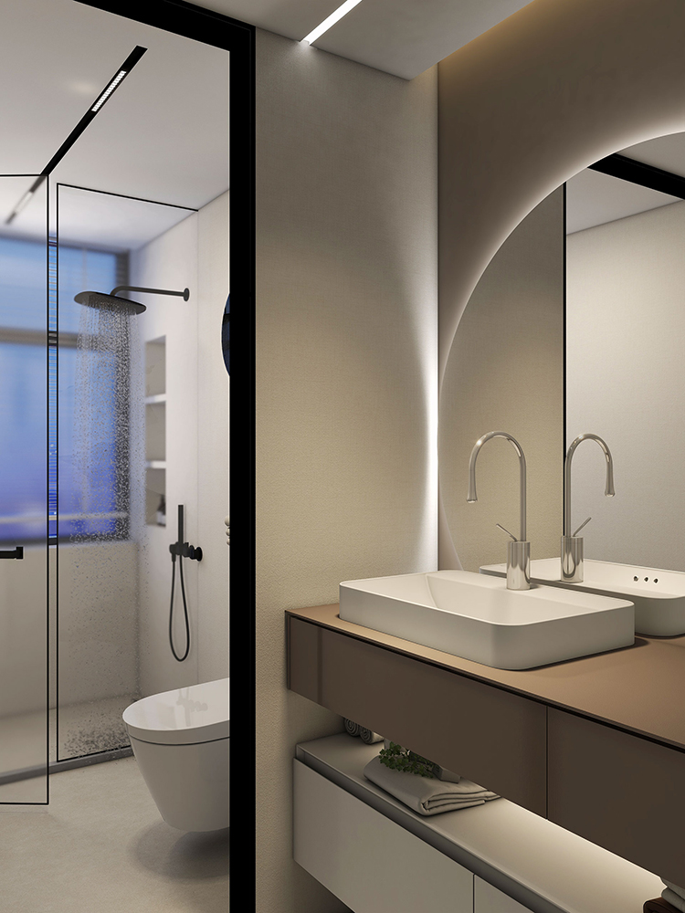 dual tier bathroom vanity