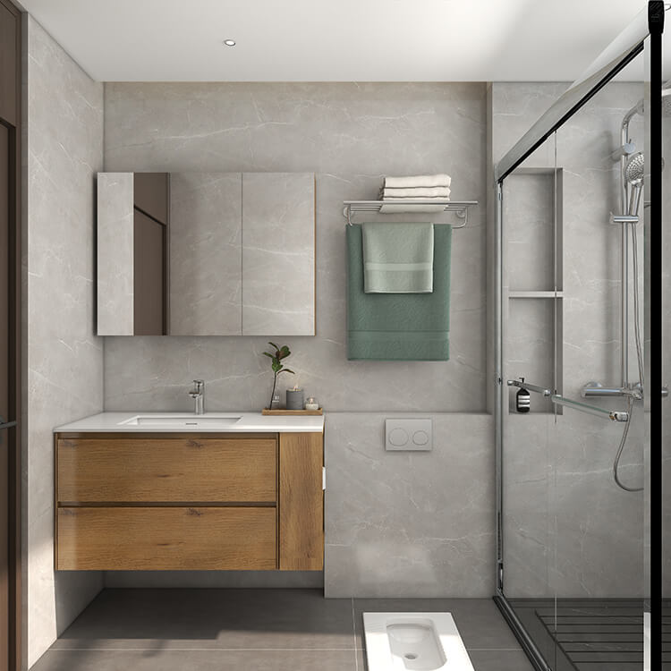 modern bathroom idea with shower