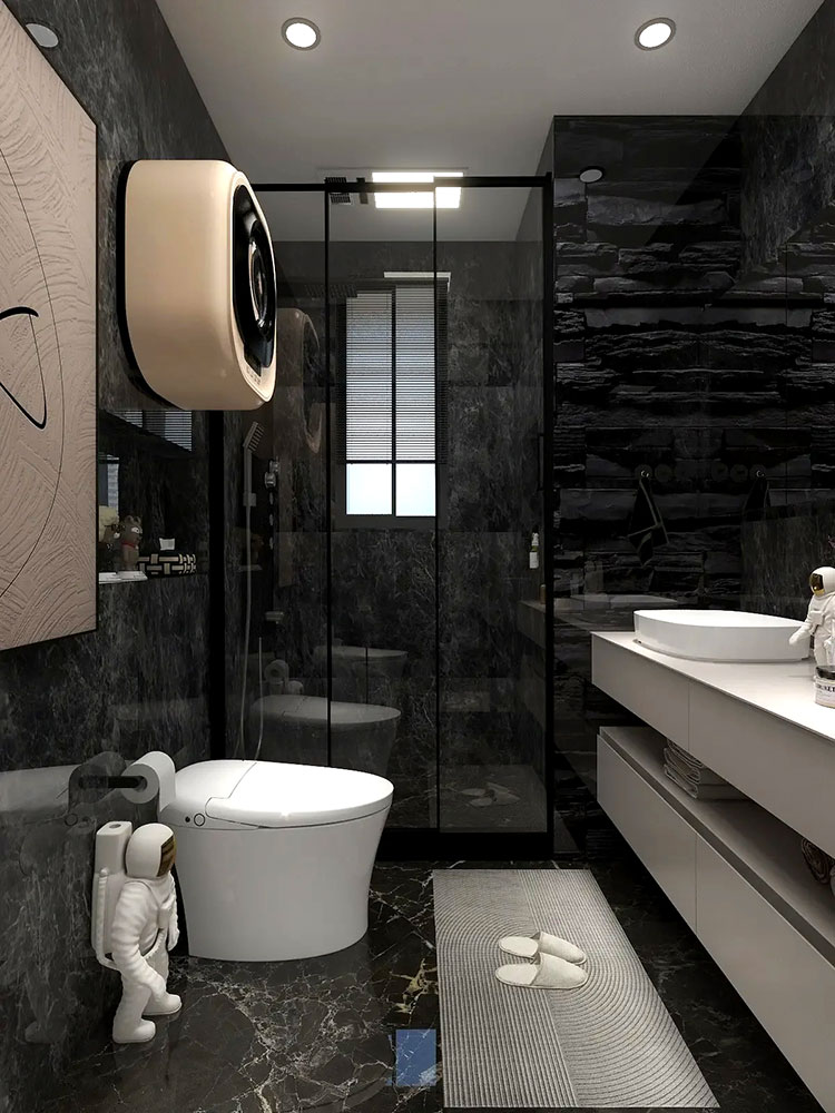 Dark modern bathroom, Casa de banho moderna escura em 2023