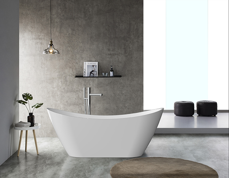 white acrylic bathtub