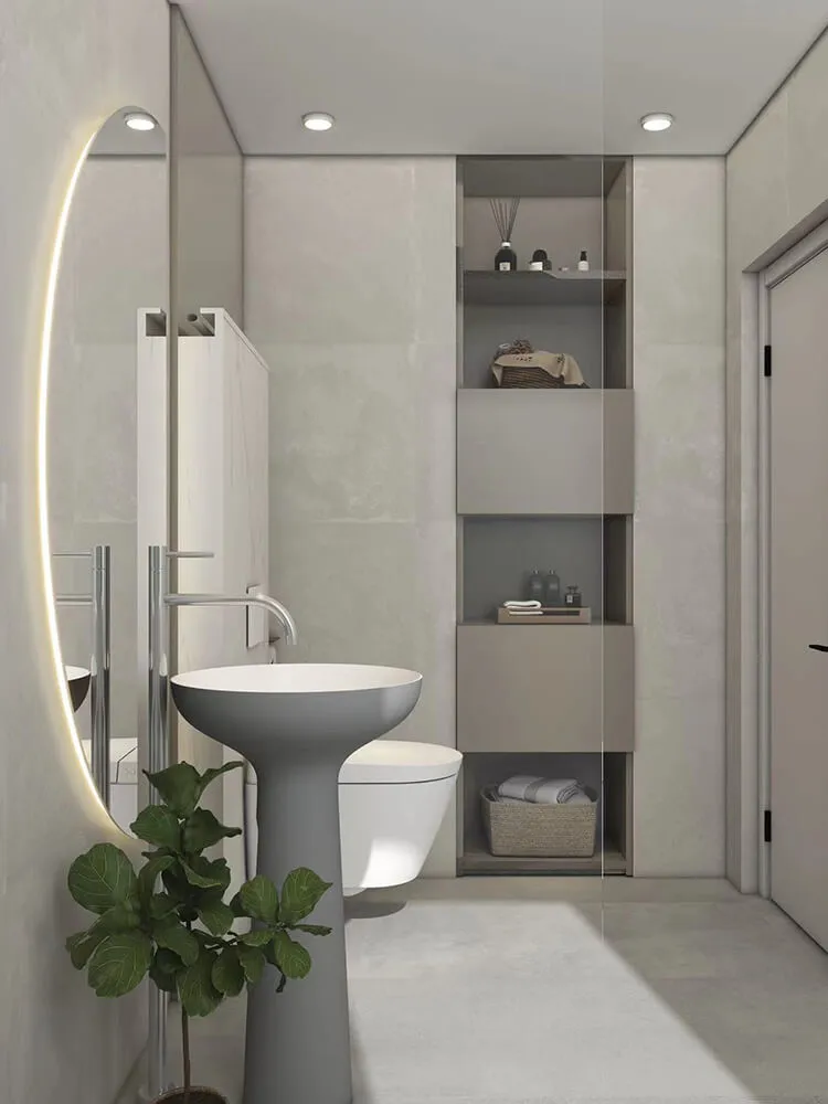 gray minimalist bathroom