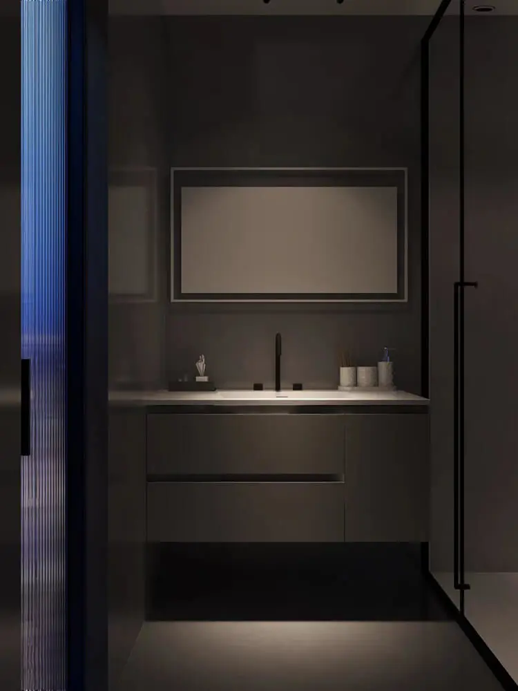 contemporary dark bathroom