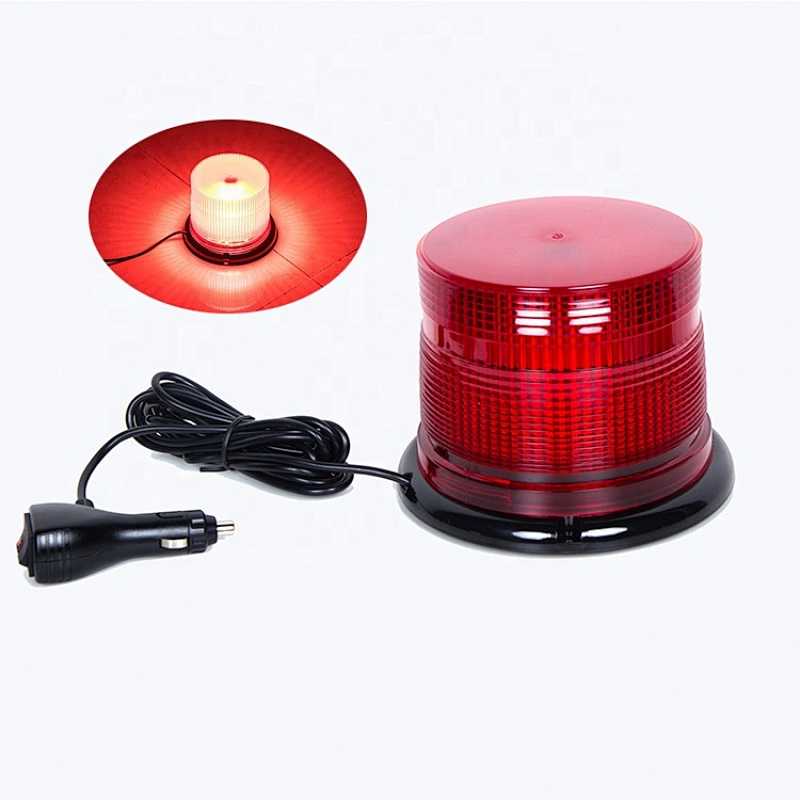 60 Watts Red Roof Mount Revolving Beacon Light for Trucks, Ambulance,Police Car,Fire Engineer.Crane