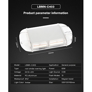 8 COB High Intensity Law Enforcement Emergency Hazard Warning Flashing Car Truck Construction LED Roof Top Mini Bar Strobe Light with Magnetic Base