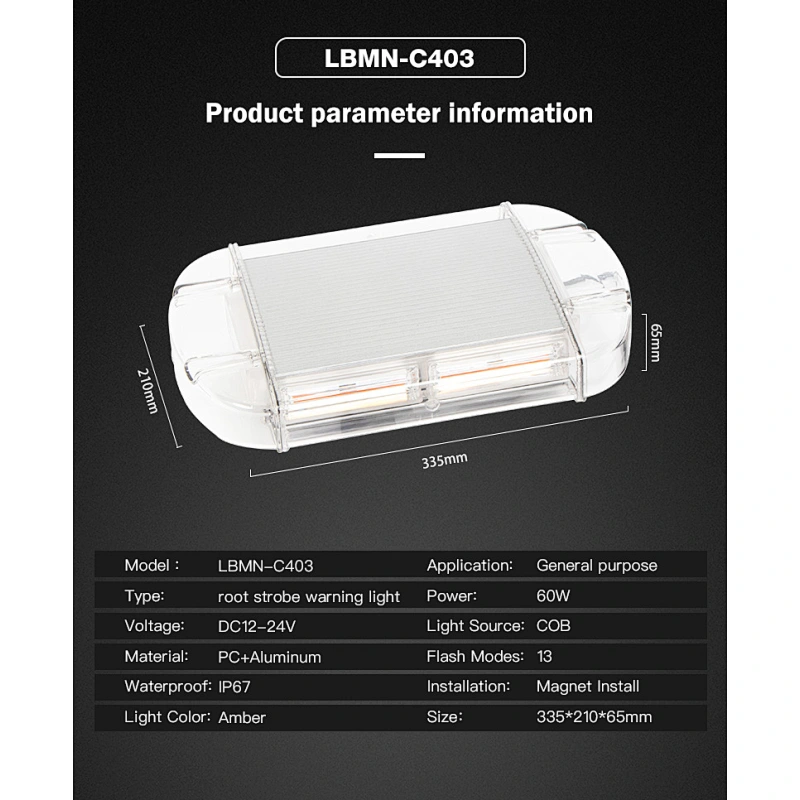 8 COB High Intensity Law Enforcement Emergency Hazard Warning Flashing Car Truck Construction LED Roof Top Mini Bar Strobe Light with Magnetic Base