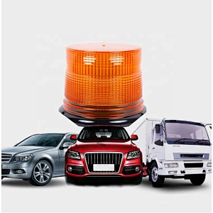 60 watts high power amber  cob led revolving beacon light with Cigarette Lighter Plug
