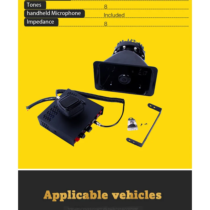 Horn Kit 12v 8 Tones Horns Car Speaker Box Universal Sets Packing Performance Black Color Design