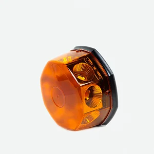 COB 12-24 Volt Amber Mini Led Strobe Roof Top Beacon Light Rotating High Intensity Hazard Emergency Warning Lights Bar for Trucks Vehicles Snow Plow Police Firefighters with Magnetic Base