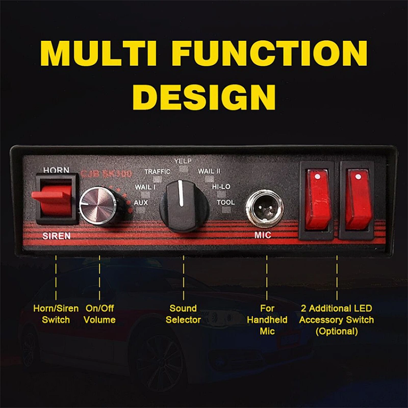 Full size dc12v led ambulance emergency rotating police light bar with siren speaker