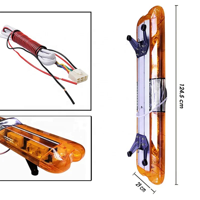 Car roof mounting 120cm strobe amber COB vehicle emergency light bar