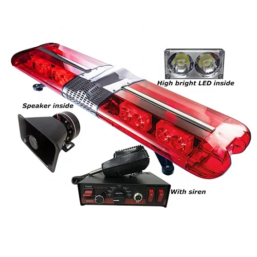Full size dc12v led ambulance emergency rotating police light bar with siren speaker