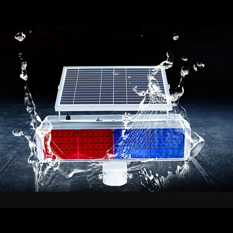 Solar energy flash lamp road construction led light red and blue four side lights double face warning light signal light