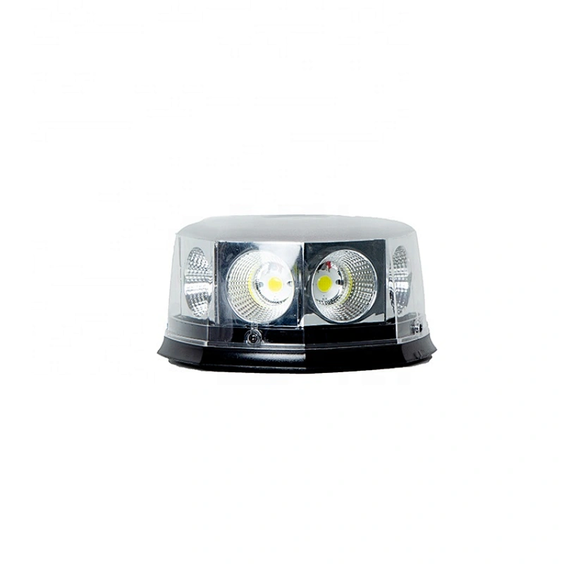 COB 12-24 Volt Amber Mini Led Strobe Roof Top Beacon Light Rotating High Intensity Hazard Emergency Warning Lights Bar for Trucks Vehicles Snow Plow Police Firefighters with Magnetic Base