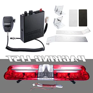 Full size dc12v led ambulance emergency rotating police light bar with siren speaker