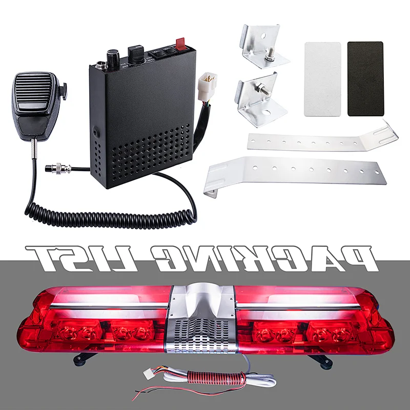Full size dc12v led ambulance emergency rotating police light bar with siren speaker