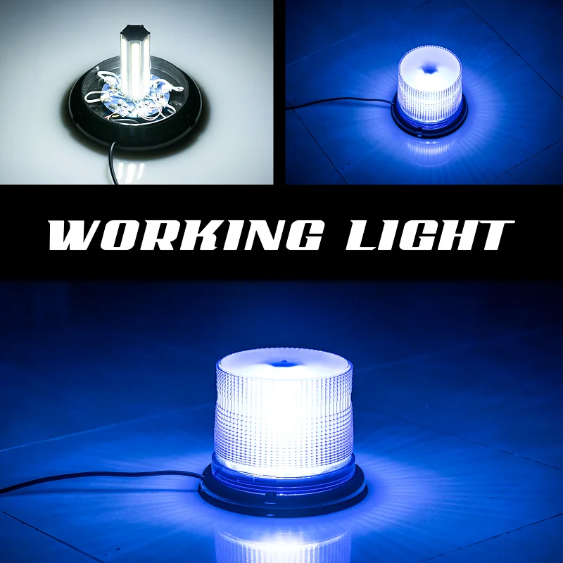 DC12-24V red blue amber rotary led lighting rotating led emergency light for ambulance police mining excavator crane fire truck