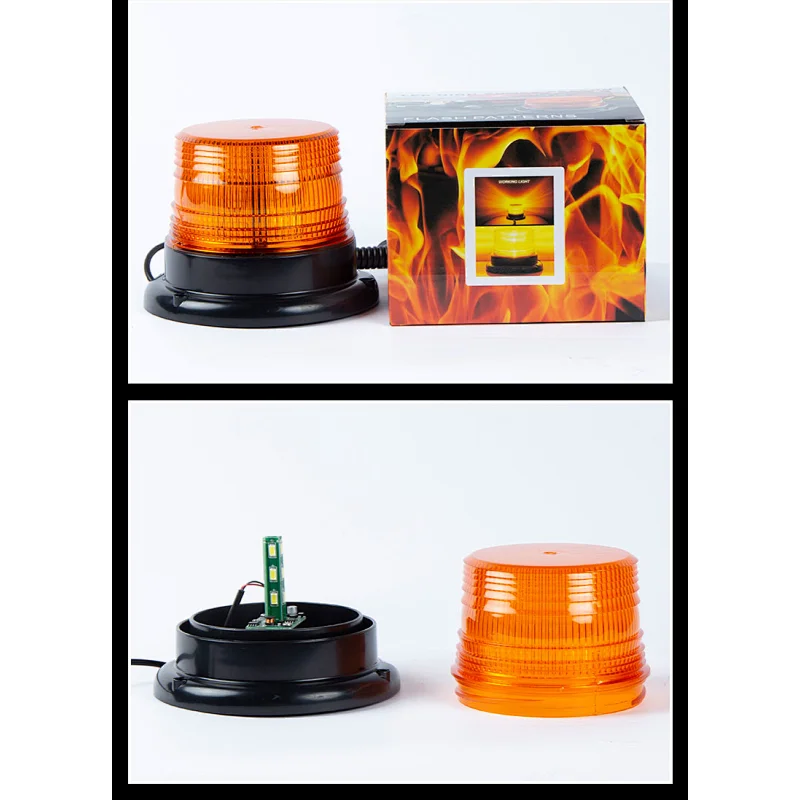 warning Safety Flashing Beacon Strobe Lights with Magnetic and 16ft Straight Cord for Vehicle Trucks Cars and Forklift,10V-80V