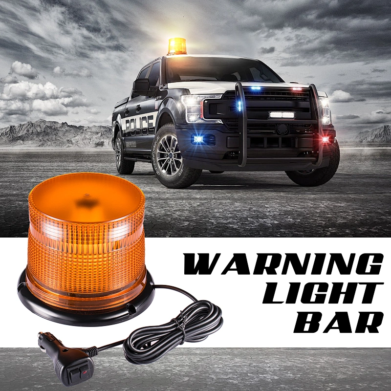 60 watts high power amber cob led revolving beacon light with Cigarette Lighter Plug