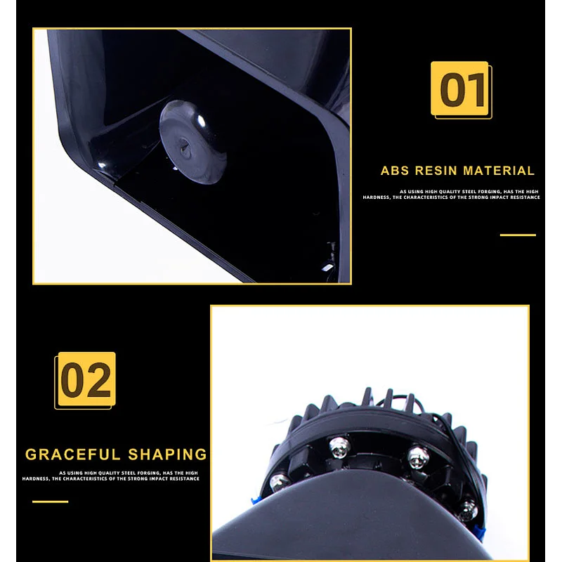 Horn Kit 12v 8 Tones Horns Car Speaker Box Universal Sets Packing Performance Black Color Design