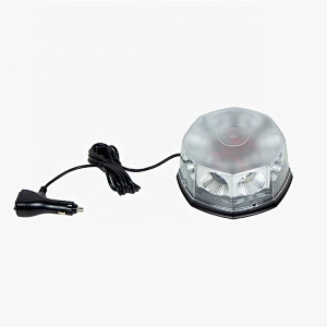 COB 12-24 Volt Amber Mini Led Strobe Roof Top Beacon Light Rotating High Intensity Hazard Emergency Warning Lights Bar for Trucks Vehicles Snow Plow Police Firefighters with Magnetic Base